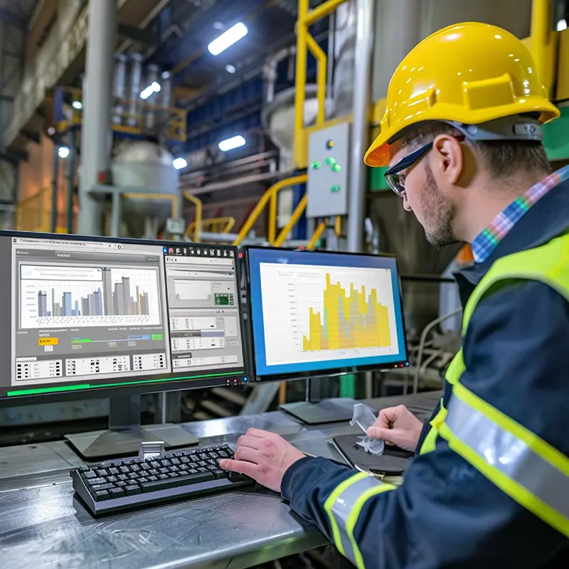 Engineer working on maintenance dashboard