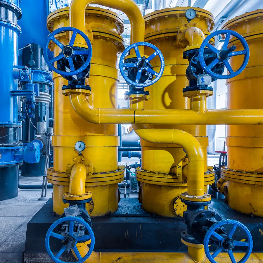 Steel pipelines cables plant